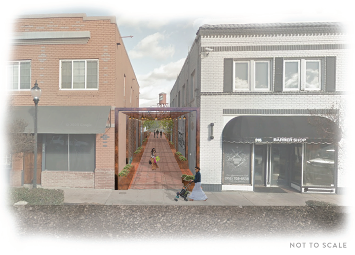 Roundhouse Row alley way rendering